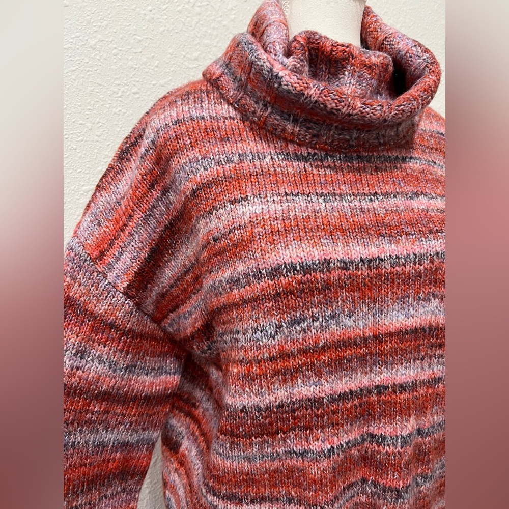 BELLE BOHO by Kim Gravel Rainbow Yarn Turtleneck Sweater EUC - Picture 3 of 10